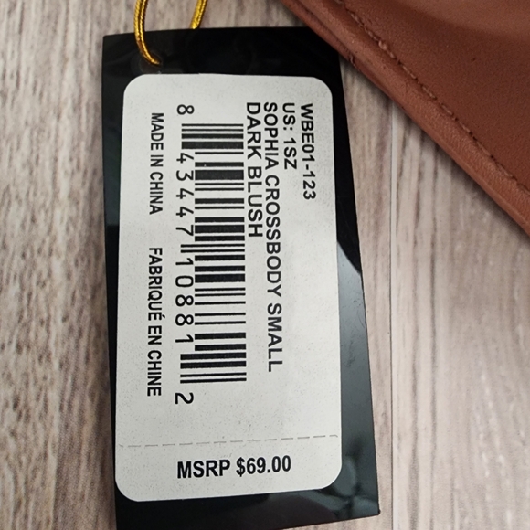 bebe Quilted Sophia Dark Blush Crossbody Bag NWT - Picture 11 of 12